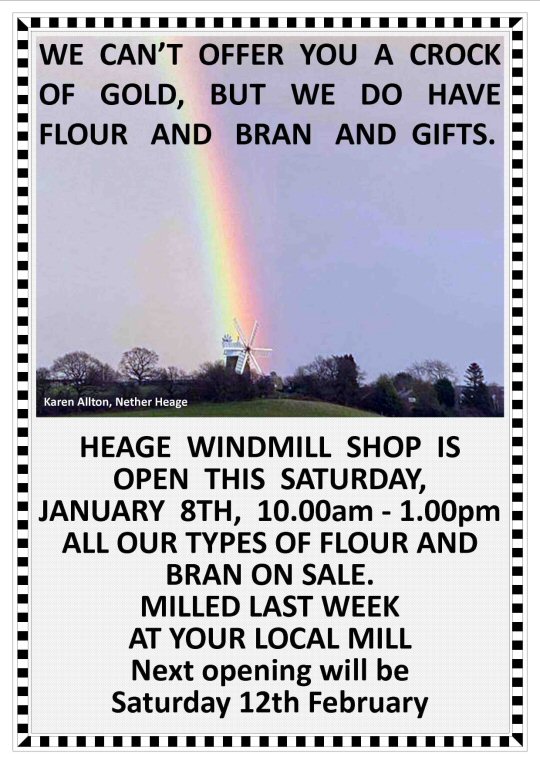 Heage Windmill Is Open For Flour Sales This Weekend