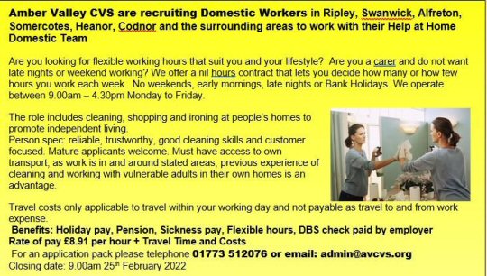 Amber Valley CVS Are Recruiting For Domestic Workers
