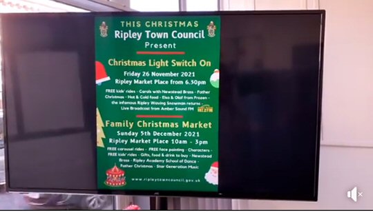 Free digital advertising space in the Ripley Town Council window