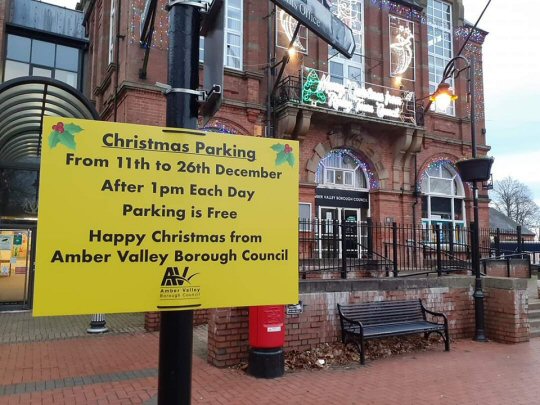 Free Christmas parking in Amber Valley