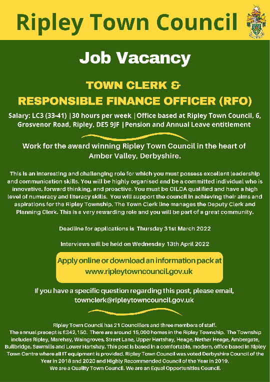 Job Vacancy At Ripley Town Council