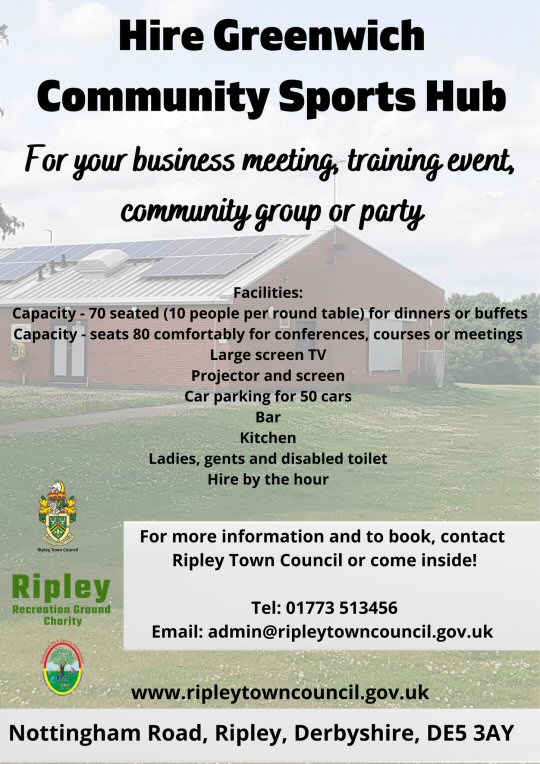 Local venue hire at Greenwich Community Sports Hub at Nottingham Road, Ripley