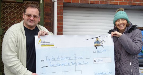 DLRAA Received Donation From Chesterfield Fire Station Christmas Craft Fair Raffle Donation