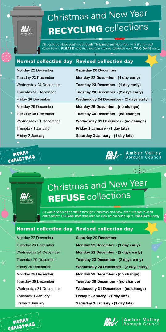 Christmas and New Year bin collection dates