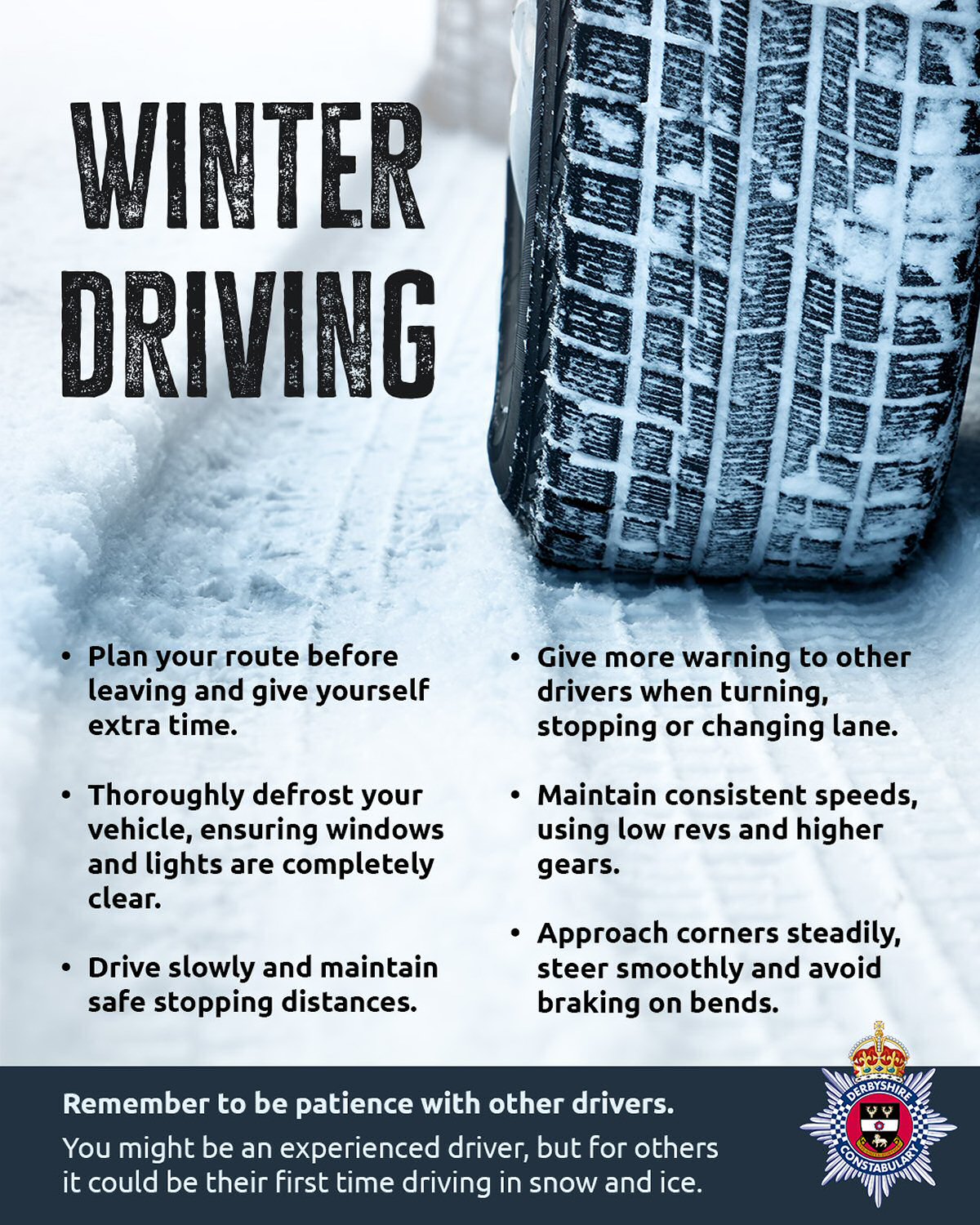 Winter Driving Safety Advice Following Snow and Ice Across Derbyshire