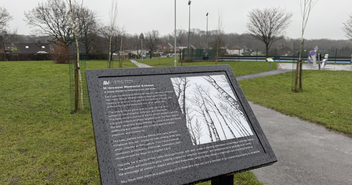 Holocaust Memorial Avenue extended with new tree planting at Alfreton Park