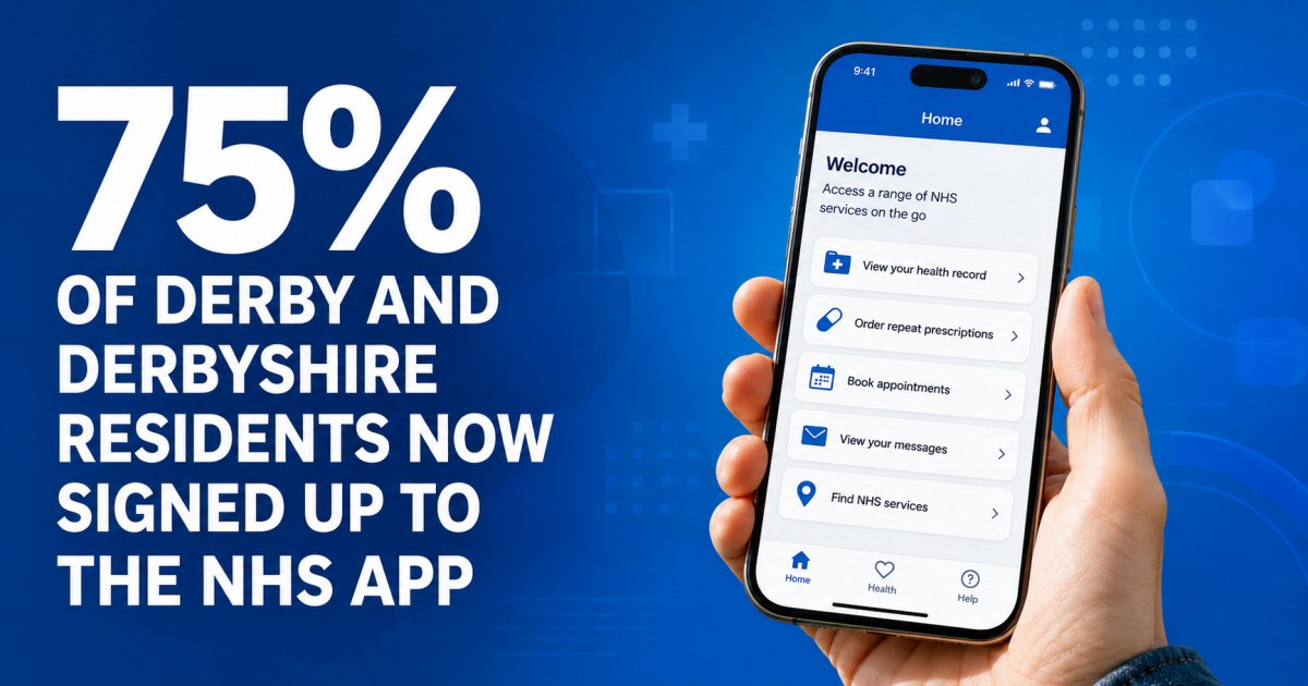 75% of Derby and Derbyshire residents now signed up to the NHS App