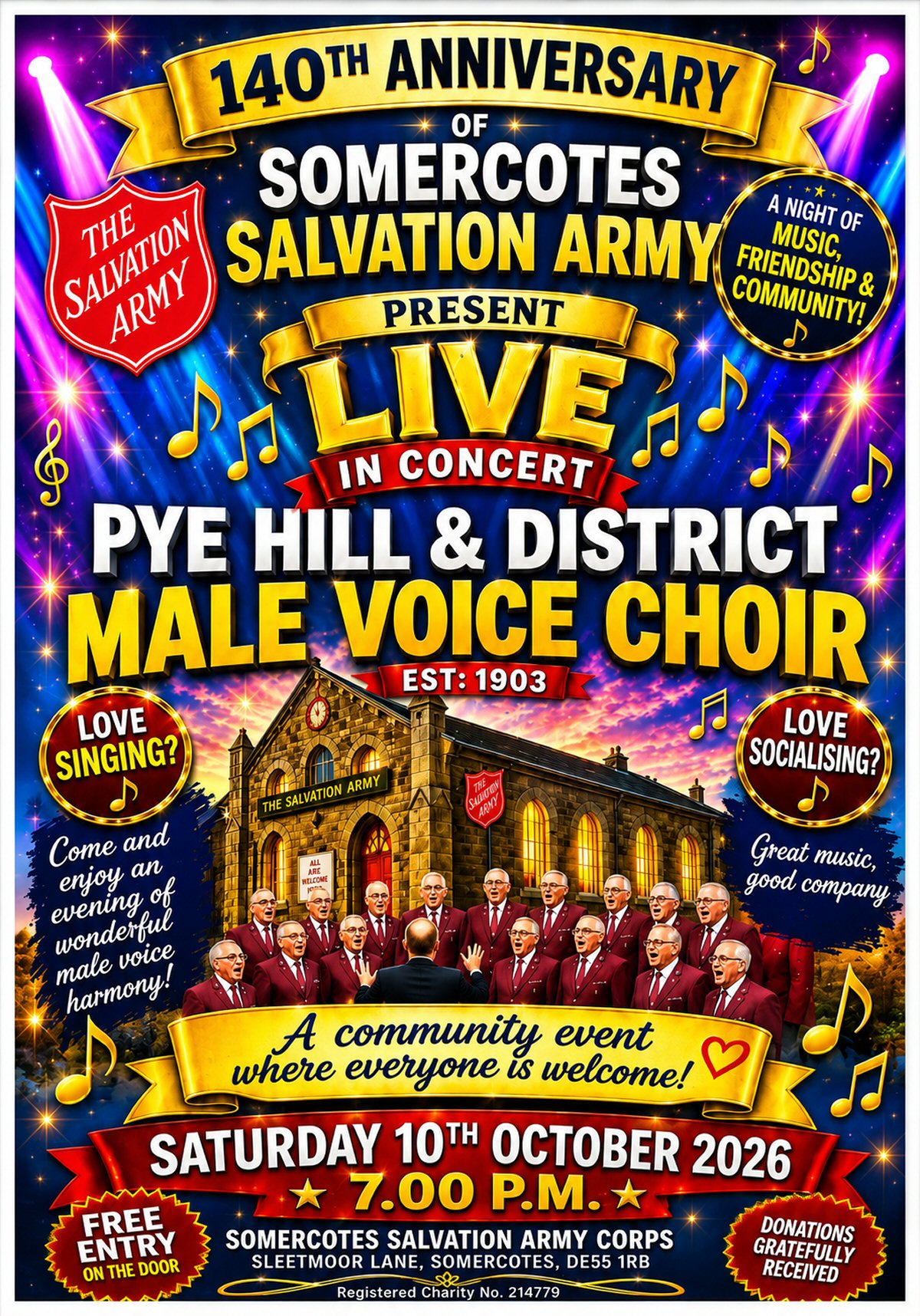 Special Concert To Celebrate 140 Years Of Somercotes Salvation Army