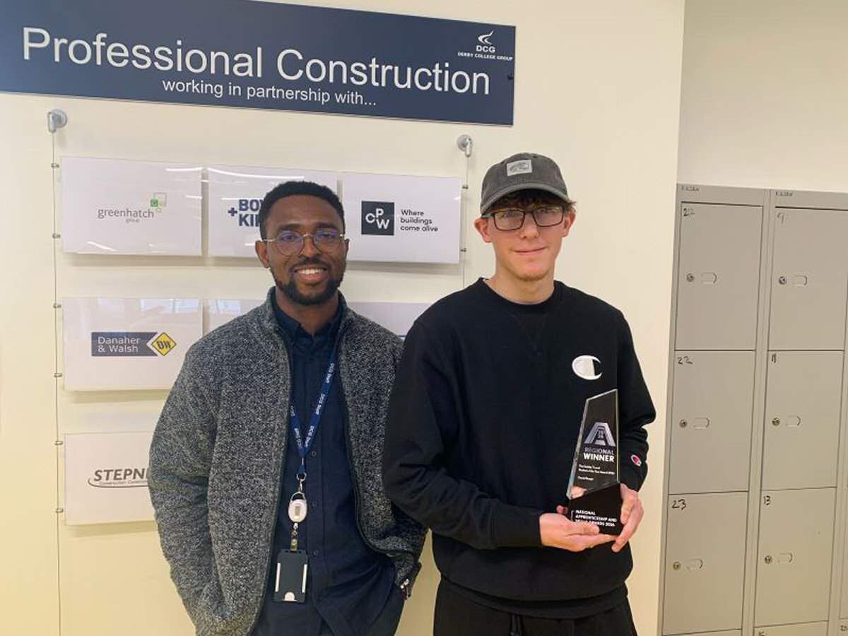 Derby College apprentice named regional Gatsby T Level Student of the Year